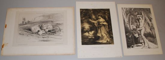 Collection of approximately 20 etchings, engravings and lithographs.